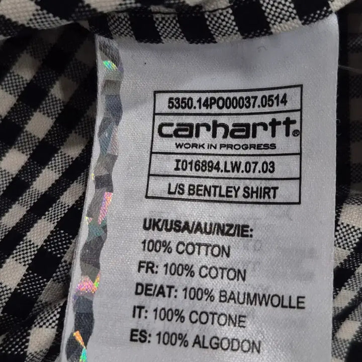 [BUNJANG] Carhartt Black and White Checkered Shirt / Carhartt 칼하트 블랙 화이트 체크 셔츠 남녀공용 XS~S사이즈
