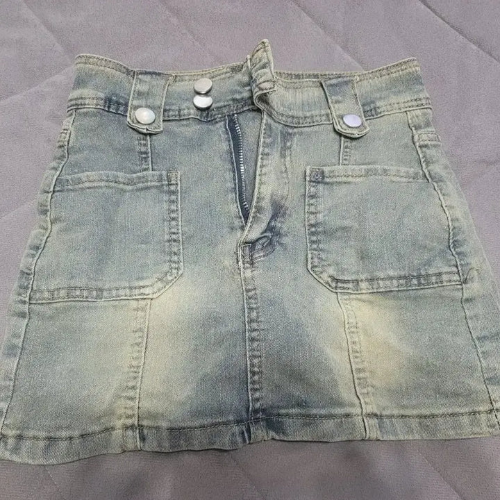 [BUNJANG] Denim Mini Skirt / 데님 속바지치마