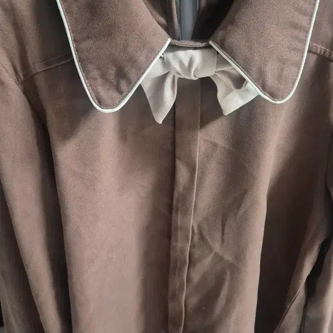 [BUNJANG] Brown Ribbon Blouse / 브라운 리본 블라우스