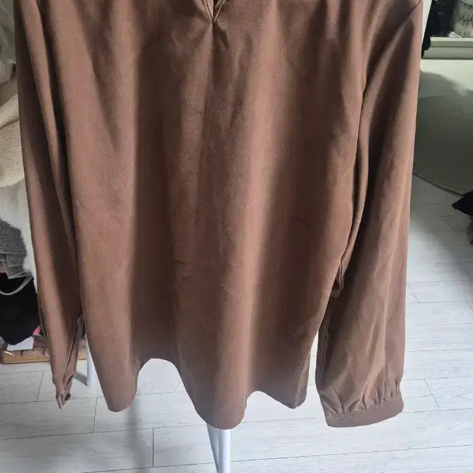 [BUNJANG] Brown Ribbon Blouse / 브라운 리본 블라우스