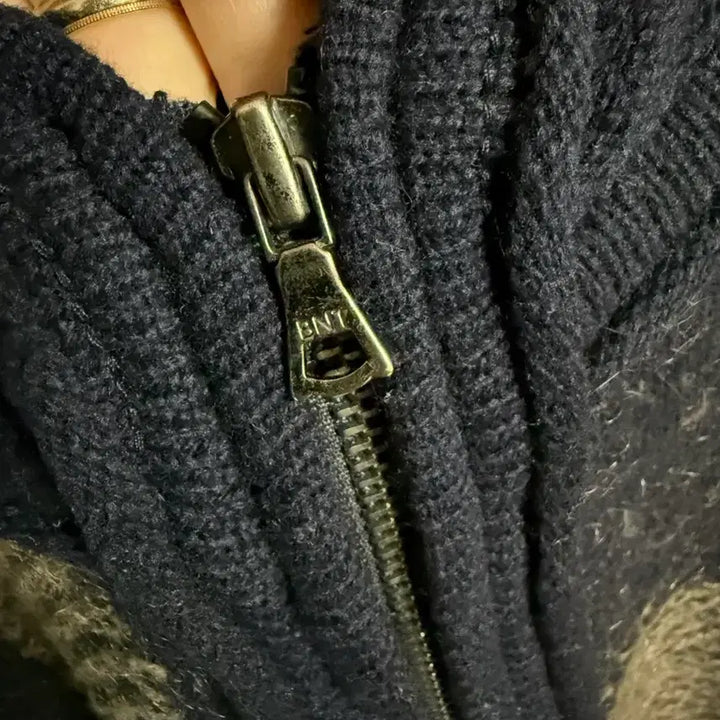 [BUNJANG] Wool Blend Hooded Cardigan / 베네통 울 혼방 후드 집업 가디건 원사이즈