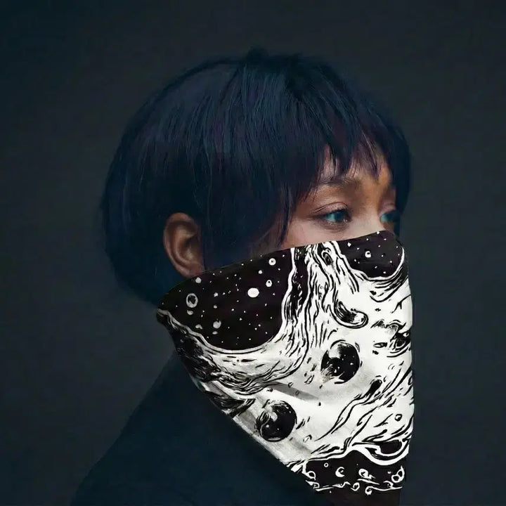 [BUNJANG] Unique Black Bandana Scarf / 유니크 블랙 반다나