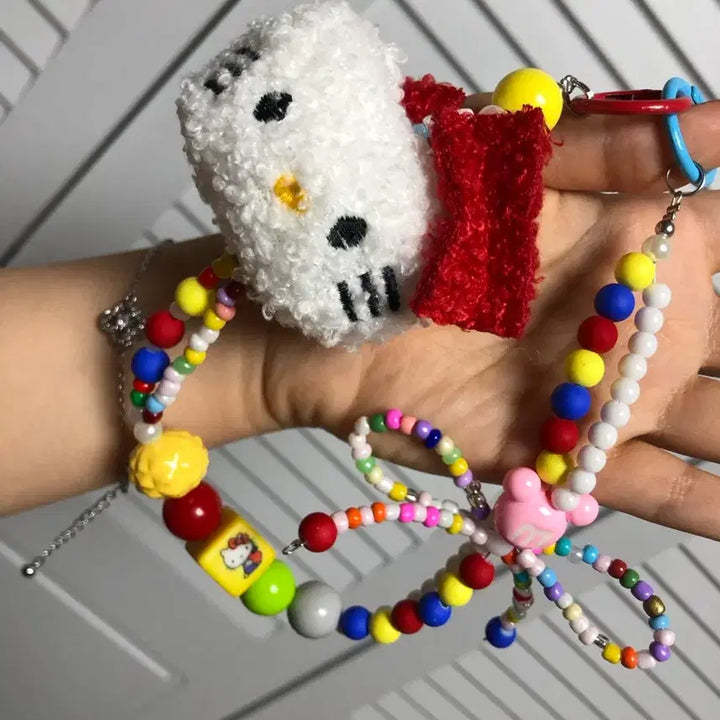 [BUNJANG] Hello Kitty Beaded Keyring Strap / 헬로키티 비즈 키링 스트랩 새상품