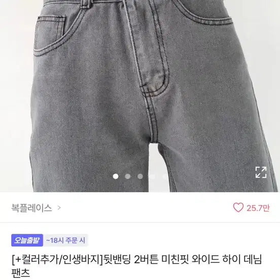 [BUNJANG] Wide High Denim Pants M / 2버튼 와이드 하이 데님 팬츠 M