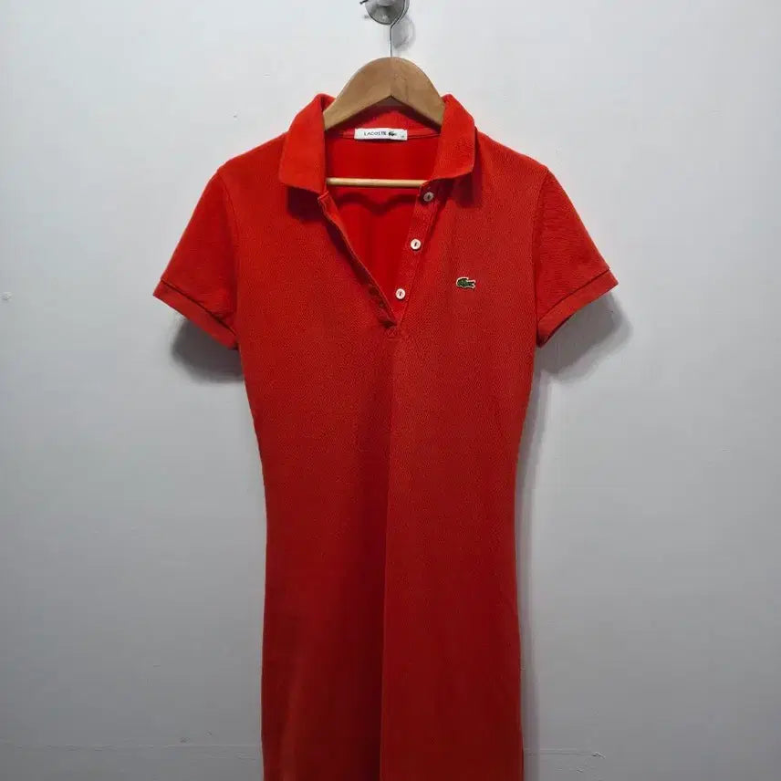 [BUNJANG] Lacoste Red Pique Polo Dress S / 라코스테 레드 피케 폴로 원피스 S