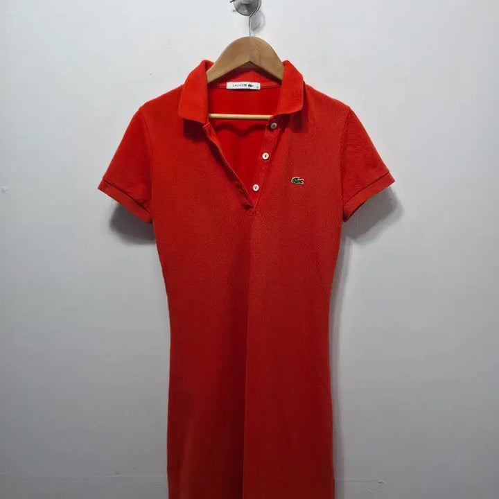 [BUNJANG] Lacoste Red Pique Polo Dress S / 라코스테 레드 피케 폴로 원피스 S