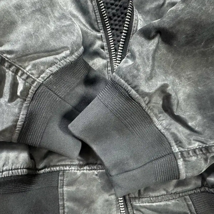 [BUNJANG] Juun.J Garment Washing MA-1 Bomber Jacket (Sleeve Altered) / [52] 준지 가먼트 워싱 마원 그레이 ma-1 (소매 수선)