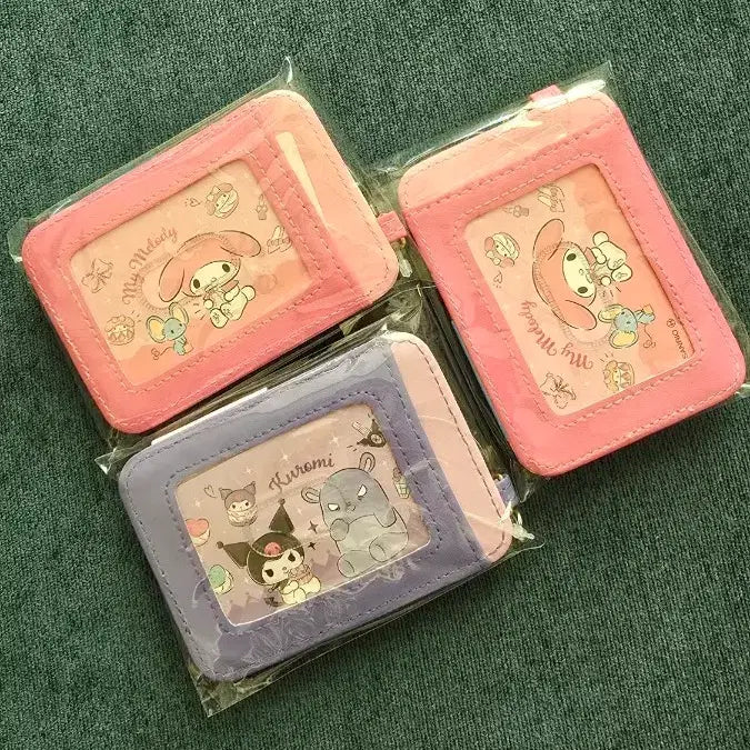 [BUNJANG] Sanrio My Melody/Kuromi Card Holder Set / 산리오 마이멜로디/쿠로미 릴타입 교통카드 포카 홀더 3개 세트