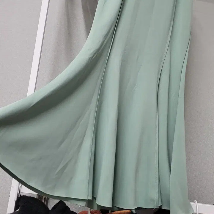 [BUNJANG] Mermaid Long Skirt - Mint / 민트색 머메이드 롱 스커트