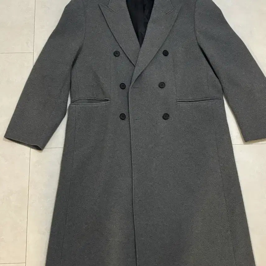 [BUNJANG] Cravity Woobin Daddyfit Double Coat / 키뮤어 울 대디핏 더블 코트 그레이 색상 판매