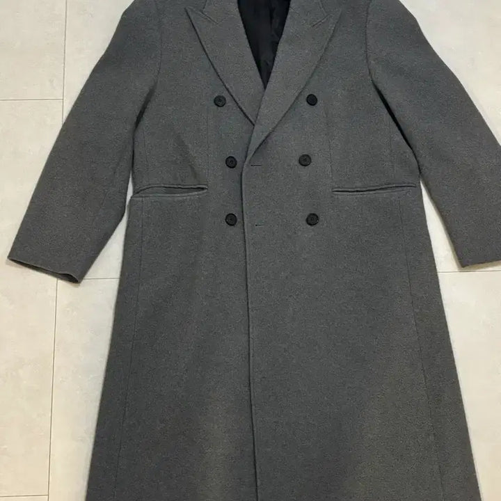 [BUNJANG] Cravity Woobin Daddyfit Double Coat / 키뮤어 울 대디핏 더블 코트 그레이 색상 판매