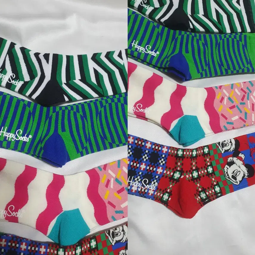 [BUNJANG] Happy Socks Stripe Dot Socks / 개당가격이예요~ 그린 핑크 옐로우 스트라이프 도트 해피삭스 양말