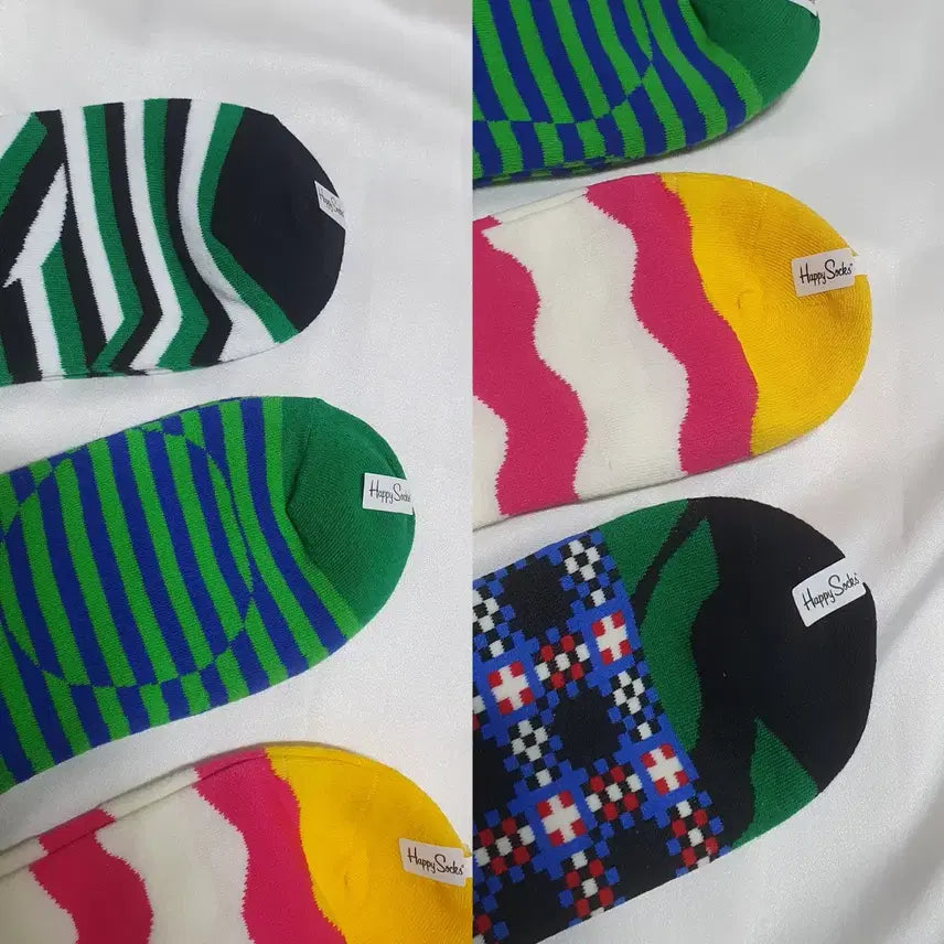 [BUNJANG] Happy Socks Stripe Dot Socks / 개당가격이예요~ 그린 핑크 옐로우 스트라이프 도트 해피삭스 양말