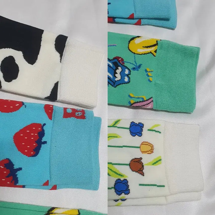 [BUNJANG] Happy Socks Strawberry Tulip Pattern Socks / 개당가격이예요~ 민트 옐로우 딸기 메롱 튤립 얼룩소 해피삭스 양말