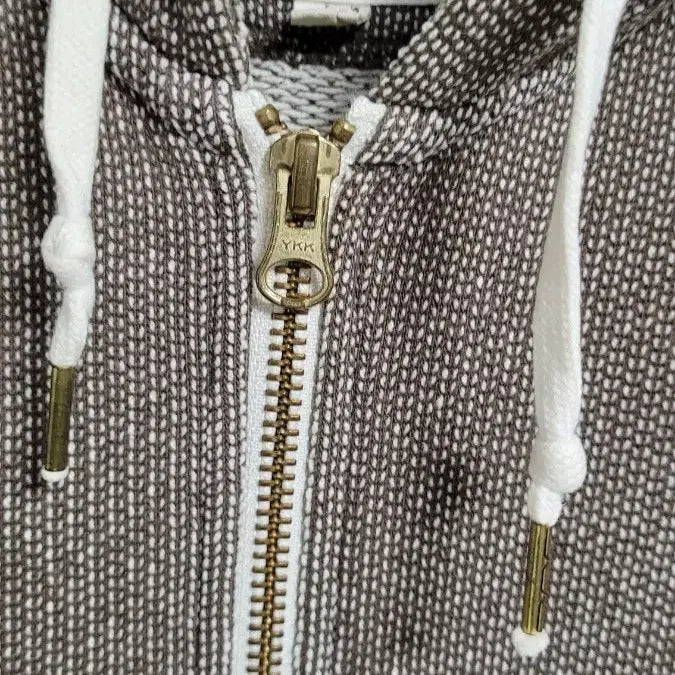 [BUNJANG] Uniqlo Brown Two-Way Hooded Zip-up Jacket L / [100]UNIQLO유니클로 브라운 오리지널 리얼워싱 투웨이 후드집업 L