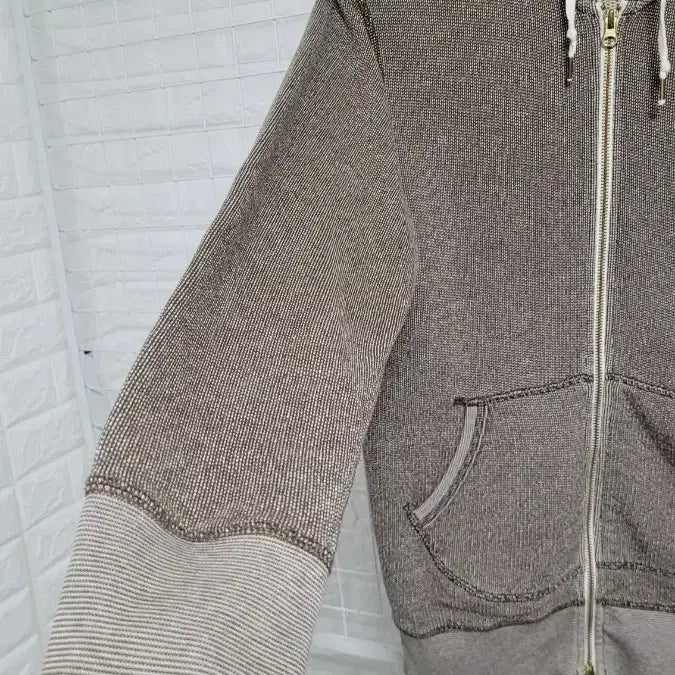 [BUNJANG] Uniqlo Brown Two-Way Hooded Zip-up Jacket L / [100]UNIQLO유니클로 브라운 오리지널 리얼워싱 투웨이 후드집업 L