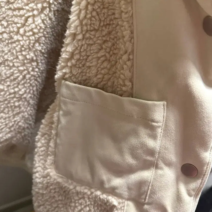 [BUNJANG] KIMUUE Ivory Suede Short Padded Jacket M / 키뮤어 스웨이드 숏 패딩 점퍼 아이보리 M사이즈