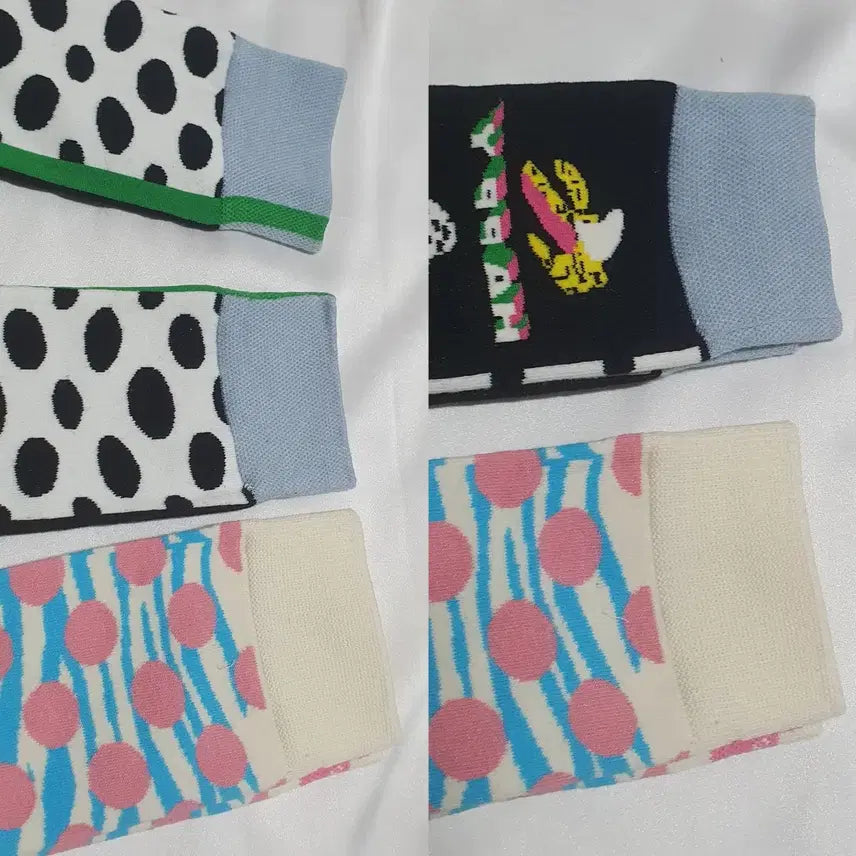[BUNJANG] Happy Socks Patterned Socks / 개당가격이예요~ 화이트 크림베이지 버섯 도트 지브라 해피삭스 양말