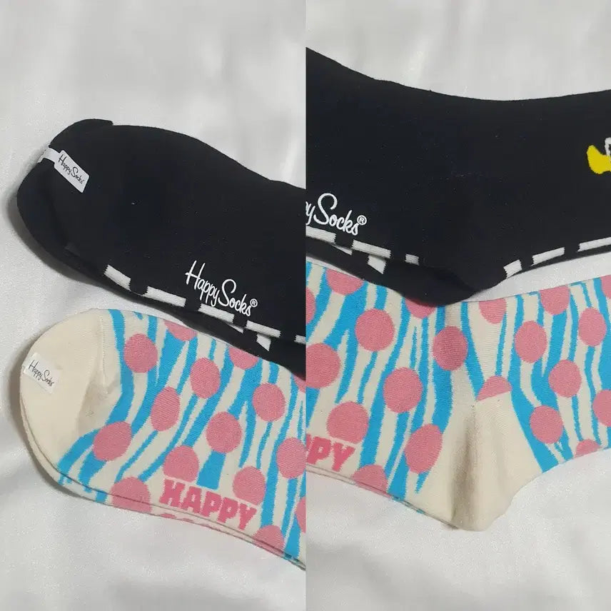 [BUNJANG] Happy Socks Patterned Socks / 개당가격이예요~ 화이트 크림베이지 버섯 도트 지브라 해피삭스 양말