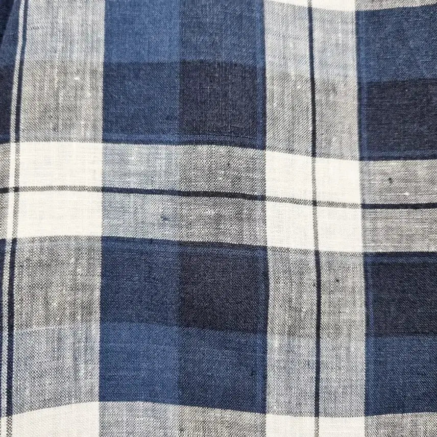 [BUNJANG] Lacoste Linen Multi Check Long Sleeve Shirt / 남성 라코스테 린넨 마 멀티 체크 긴팔 남방 셔츠