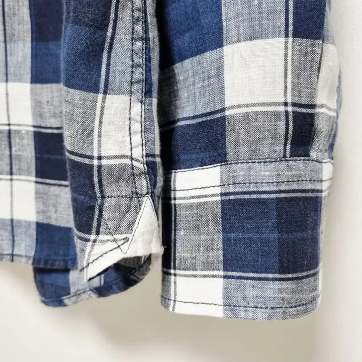[BUNJANG] Lacoste Linen Multi Check Long Sleeve Shirt / 남성 라코스테 린넨 마 멀티 체크 긴팔 남방 셔츠