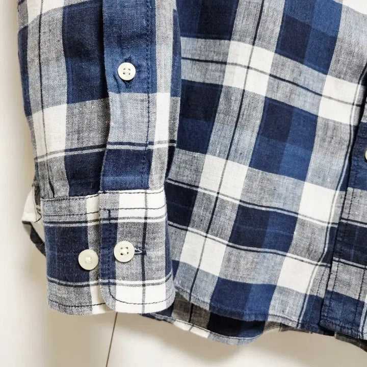 [BUNJANG] Lacoste Linen Multi Check Long Sleeve Shirt / 남성 라코스테 린넨 마 멀티 체크 긴팔 남방 셔츠