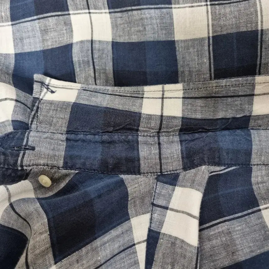 [BUNJANG] Lacoste Linen Multi Check Long Sleeve Shirt / 남성 라코스테 린넨 마 멀티 체크 긴팔 남방 셔츠