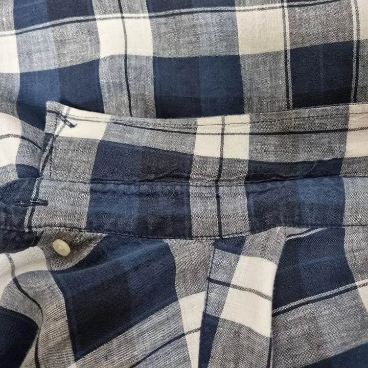 [BUNJANG] Lacoste Linen Multi Check Long Sleeve Shirt / 남성 라코스테 린넨 마 멀티 체크 긴팔 남방 셔츠