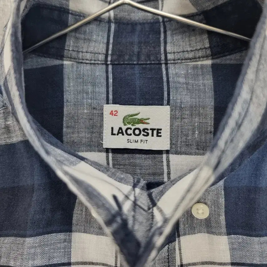 [BUNJANG] Lacoste Linen Multi Check Long Sleeve Shirt / 남성 라코스테 린넨 마 멀티 체크 긴팔 남방 셔츠