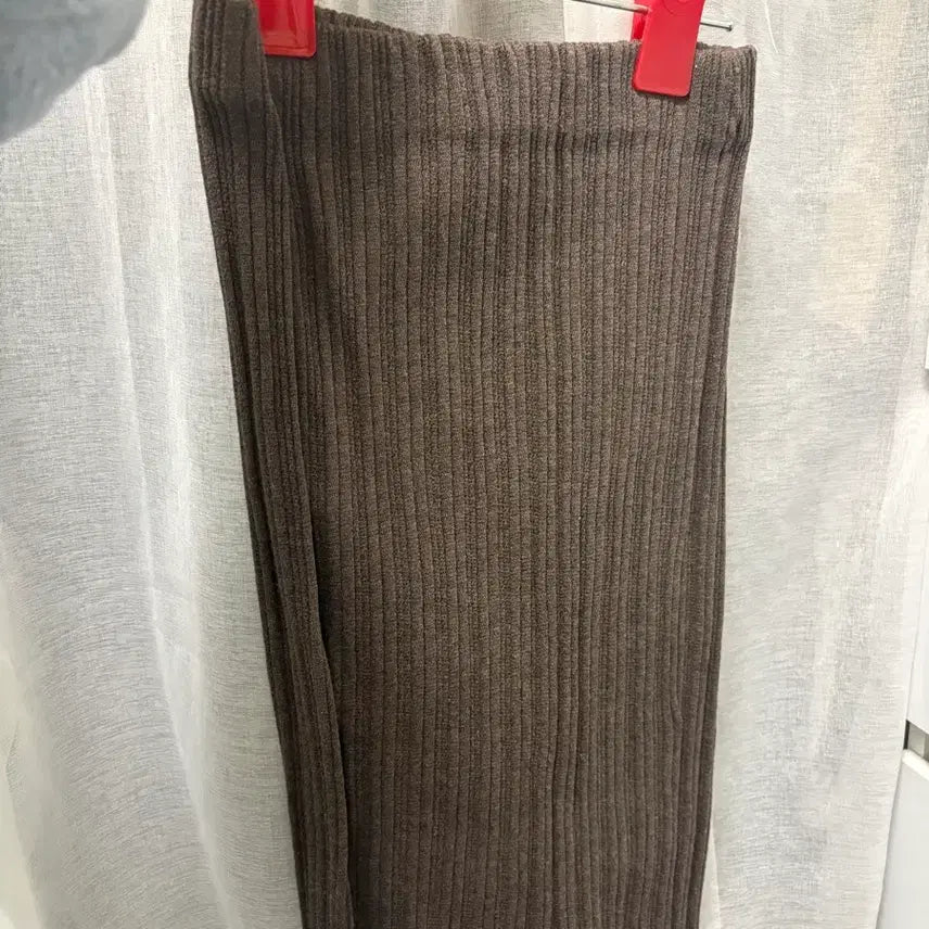 [BUNJANG] Brown Ribbed Mini Skirt / 골지 브라운 스커트