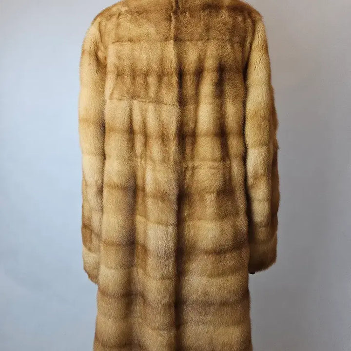 [BUNJANG] Yellow Full Skin Mink Long Coat / 역시즌초특가 고급의류전문 노란색 밝은컬러 둥근라운드 풀스킨 멕시롱밍크코트