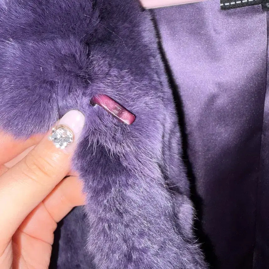 [BUNJANG] Purple Fur Coat Jacket / 보라 퍼 코트 자켓