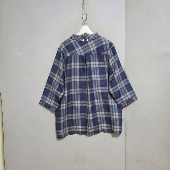 [SOLD OUT] 블루체크 린넨 블라우스 FF  n2314