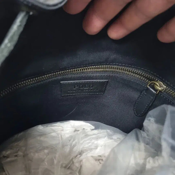 [BUNJANG] Polo Ralph Lauren Leather Backpack / 폴로 랄프로렌 블랙 가죽 백팩