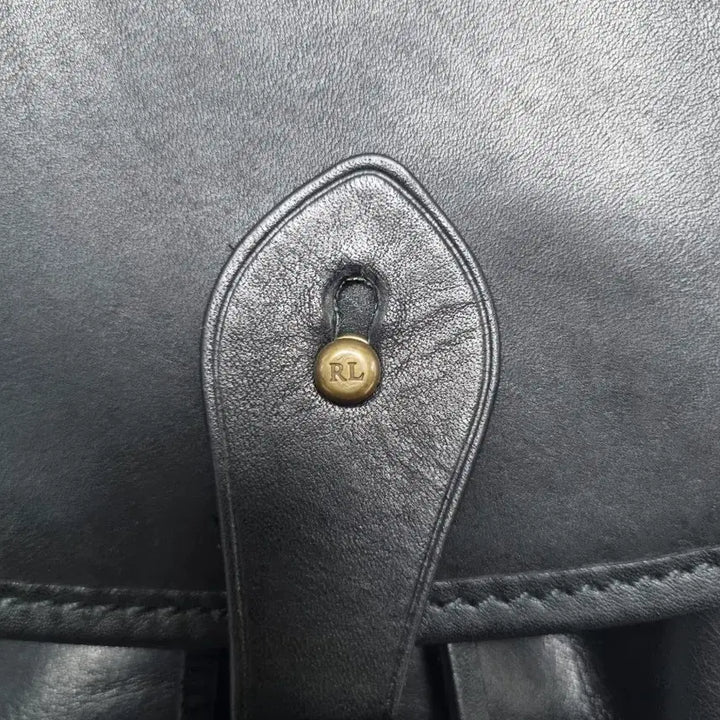 [BUNJANG] Polo Ralph Lauren Leather Backpack / 폴로 랄프로렌 블랙 가죽 백팩