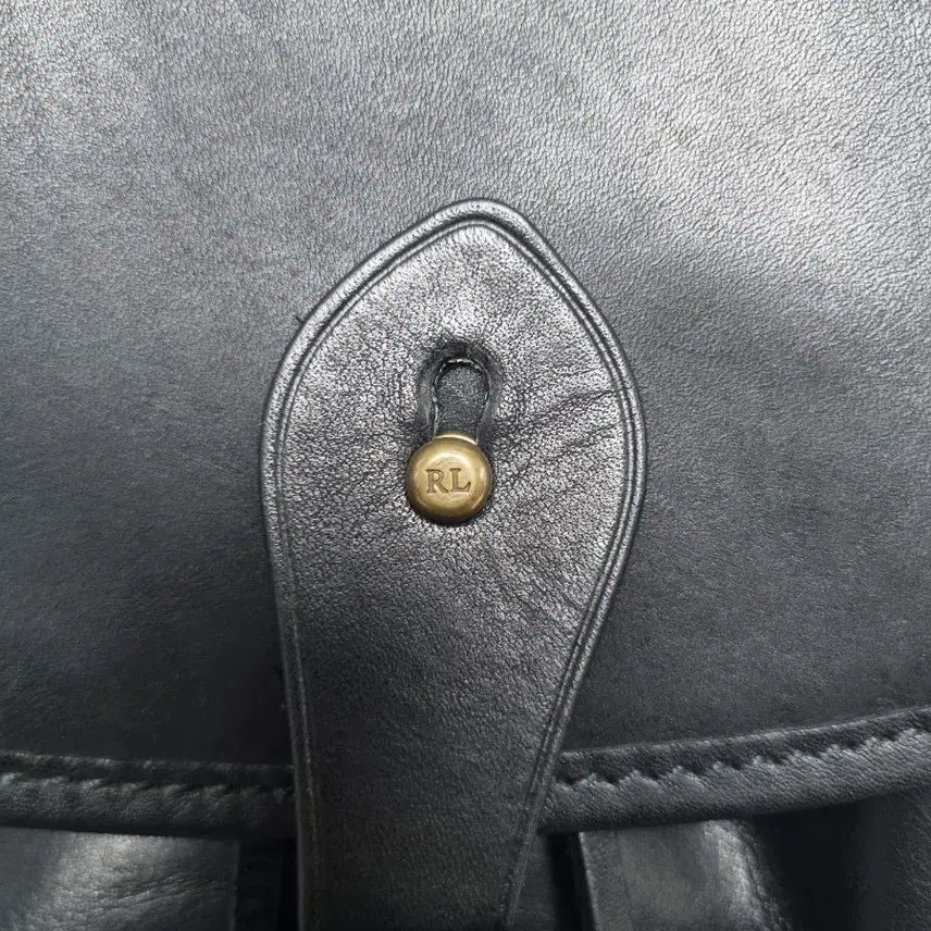 [BUNJANG] Polo Ralph Lauren Leather Backpack / 폴로 랄프로렌 블랙 가죽 백팩