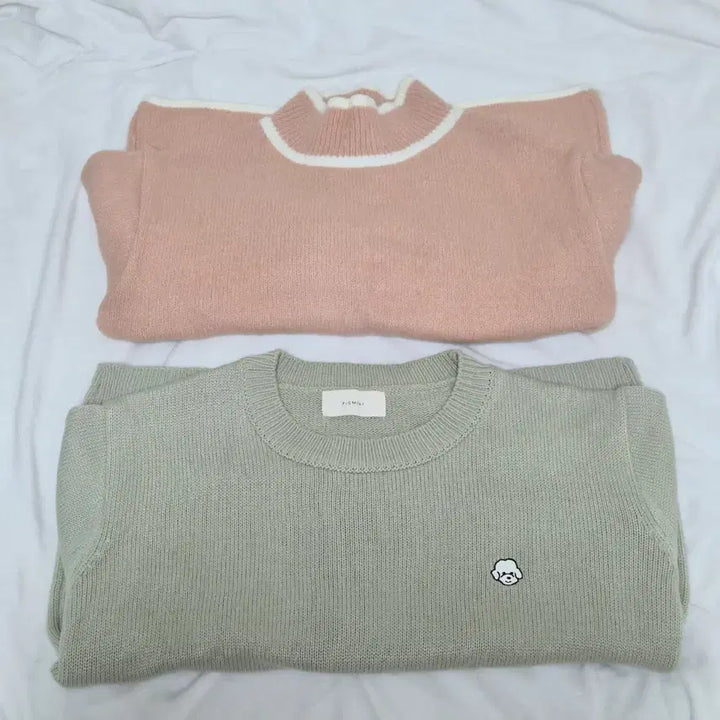 [BUNJANG] Pink/Khaki Knit Sweater / 여성 봄 니트