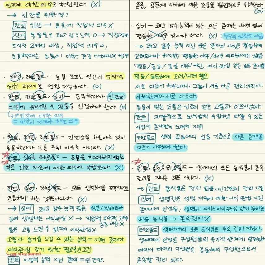 [BUNJANG] Handwritten Notes PDF / 생윤 1등급 손글씨 전범위 필기노트 pdf