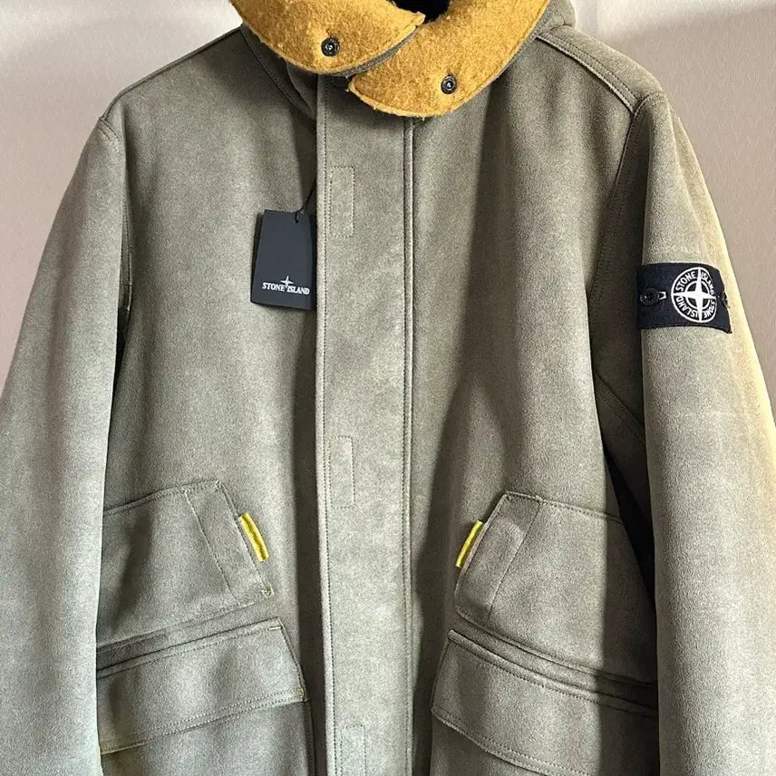 [SOLD OUT] 스톤아일랜드 맨메이드 스웨이드 롱패딩 L(105-110)