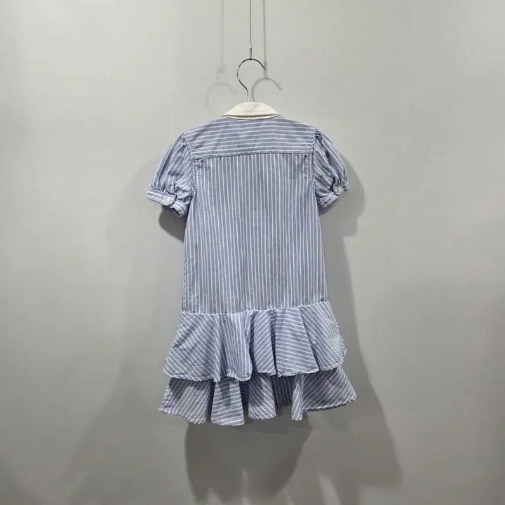 [BUNJANG] Girls' Striped Oxford Short-Sleeve Button-Down Dress / 폴로랄프로렌 걸즈 버튼다운 스트라이프 옥스포드 반팔셔츠 원피스