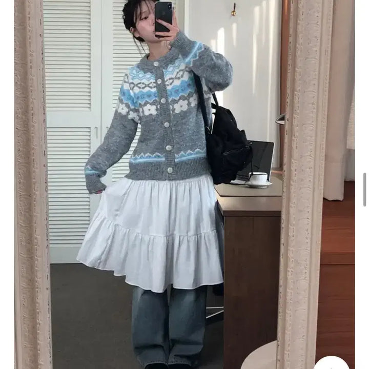 [BUNJANG] 캉캉 미디스커트 레이어드 스커트 지그재그 에이블리 애니원모어 / 캉캉 미디스커트 레이어드 스커트 지그재그 에이블리 애니원모어