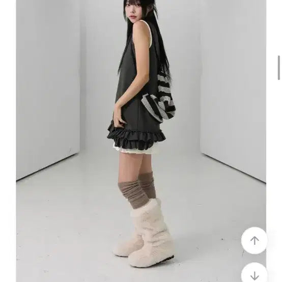 [BUNJANG] Binary One Frill Layered Vintage Mori Girl Dress / 프릴 레이어드 민소매 원피스 바이너리원 레이어드 빈티지 모리걸