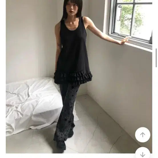 [BUNJANG] Binary One Frill Layered Vintage Mori Girl Dress / 프릴 레이어드 민소매 원피스 바이너리원 레이어드 빈티지 모리걸