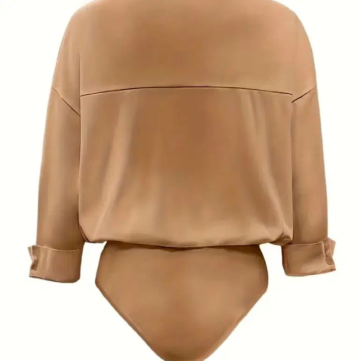 [BUNJANG] V-neck Blouse Bodysuit (Size 66) / 브이넥 블라우스 바디슈트 66사이즈