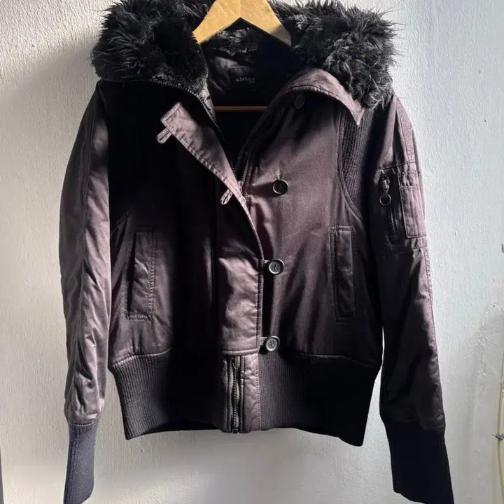 [BUNJANG] Vintage Black Fur Hooded Jacket / 빈티지 블랙 퍼 후드 자켓