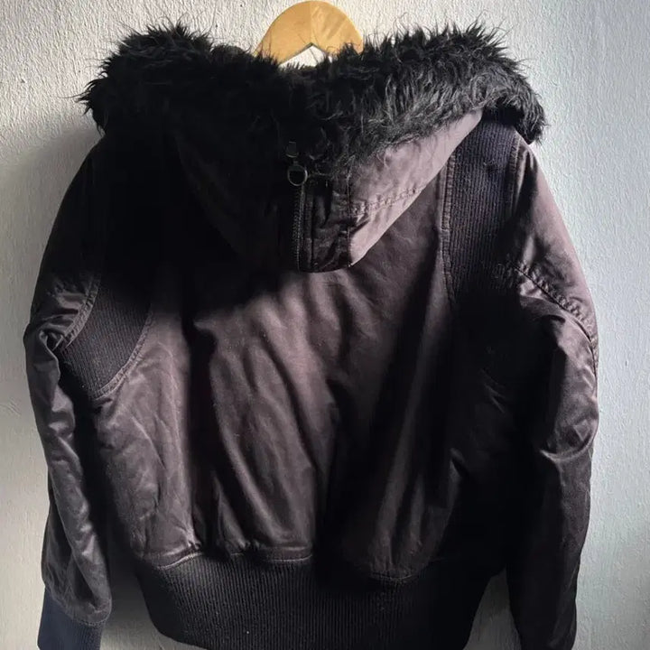 [BUNJANG] Vintage Black Fur Hooded Jacket / 빈티지 블랙 퍼 후드 자켓