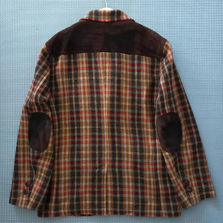 [BUNJANG] Beanpole Red Plaid Pocket Elbow Patch Jacket / 빈폴 레드 플래드 포켓 엘보우패치 자켓
