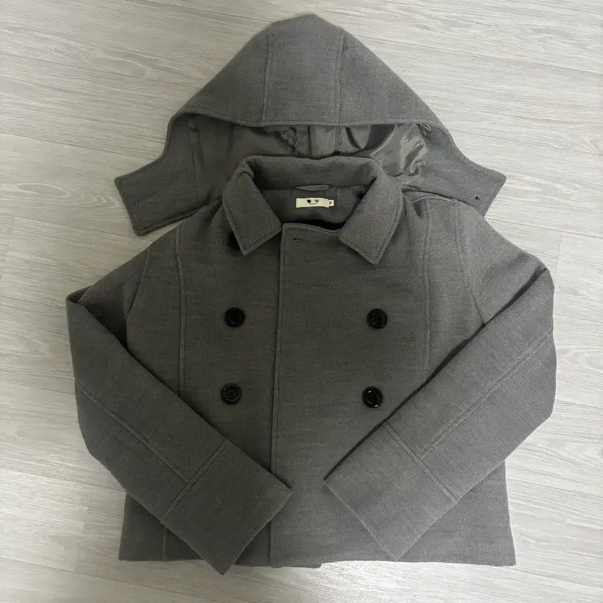[BUNJANG] Login and Logy Hooded Half Coat Gray / 로긴앤로지 후드 하프 코트 그레이