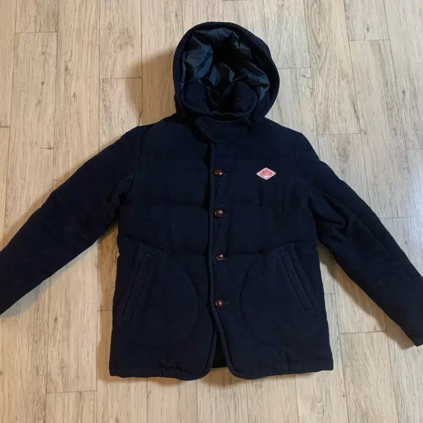 [BUNJANG] Danton x Beams Hooded Padded Coat (Navy) 34 / 단톤 빔즈 후드 패딩 코트 34
