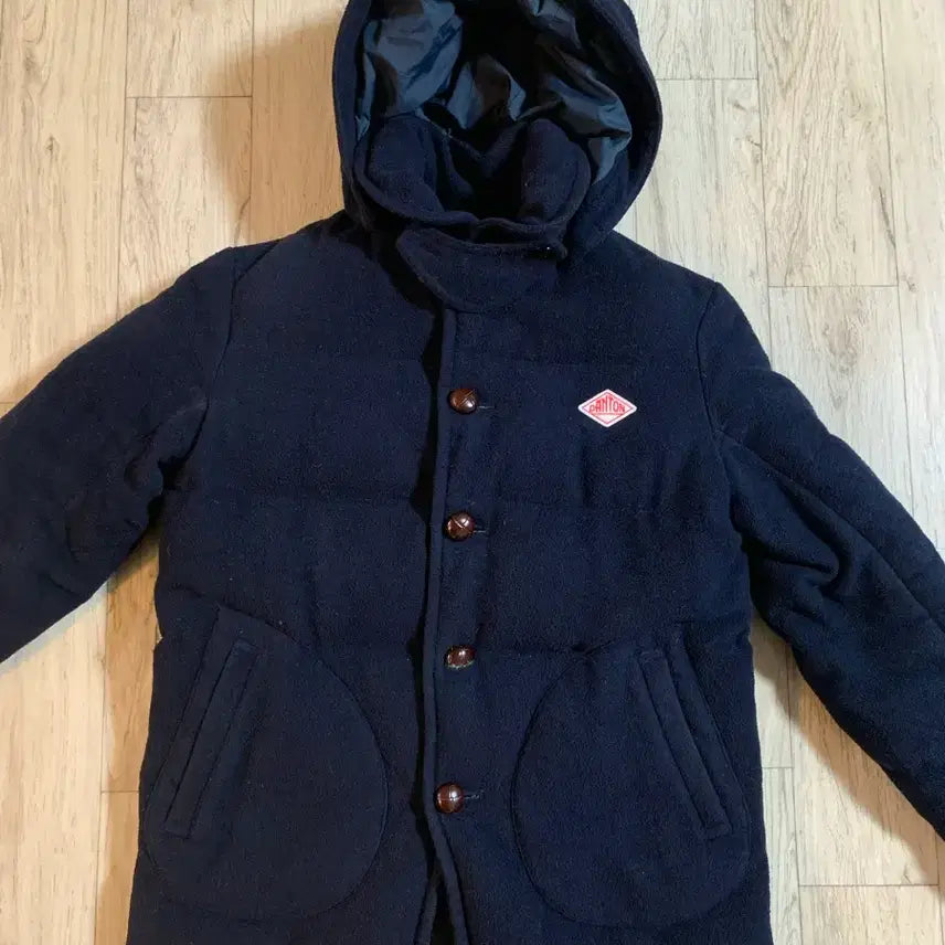 [BUNJANG] Danton x Beams Hooded Padded Coat (Navy) 34 / 단톤 빔즈 후드 패딩 코트 34